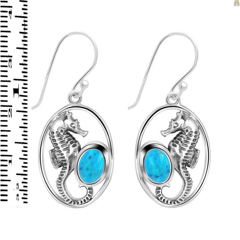 Turquoise Sea Horse Earring TRQ-RUE-5.