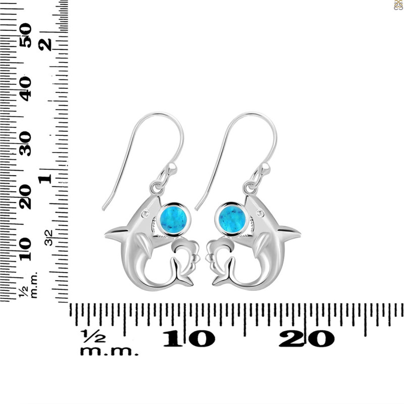 Turquoise Shark Earring TRQ-RUE-12.