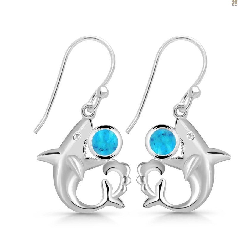 Turquoise Shark Earring TRQ-RUE-12.