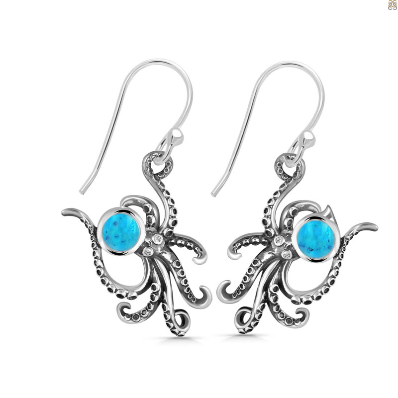 Turquoise Octopus Earring TRQ-RUE-15.