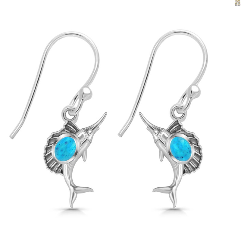 Turquoise Sail Fish Earring TRQ-RUE-25.
