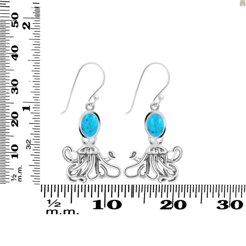 Turquoise Octopus Earring TRQ-RUE-46.
