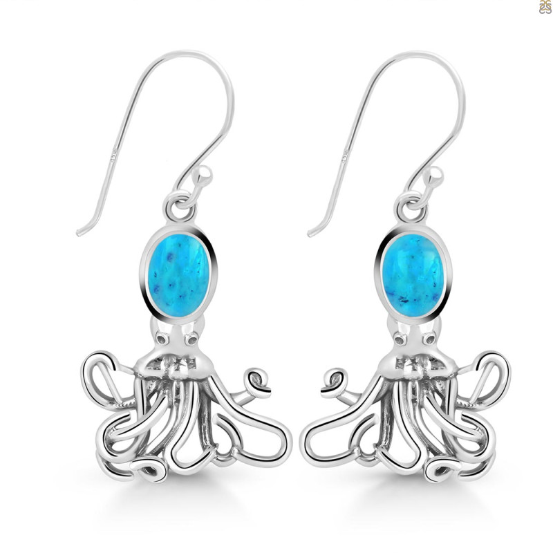 Turquoise Octopus Earring TRQ-RUE-46.