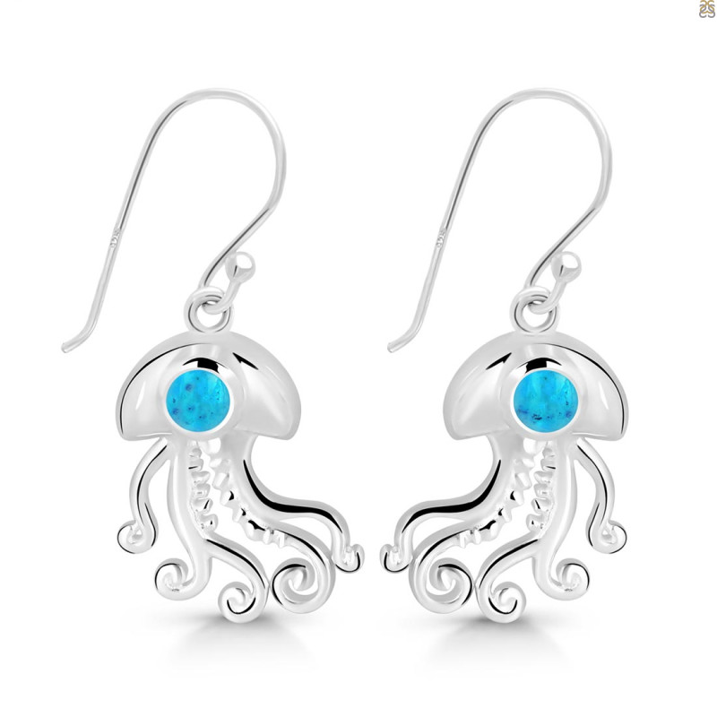 Turquoise Jelly Fish Earring TRQ-RUE-47.
