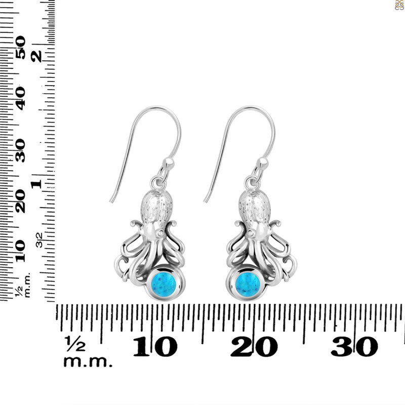 Turquoise Octopus Earring TRQ-RUE-48.