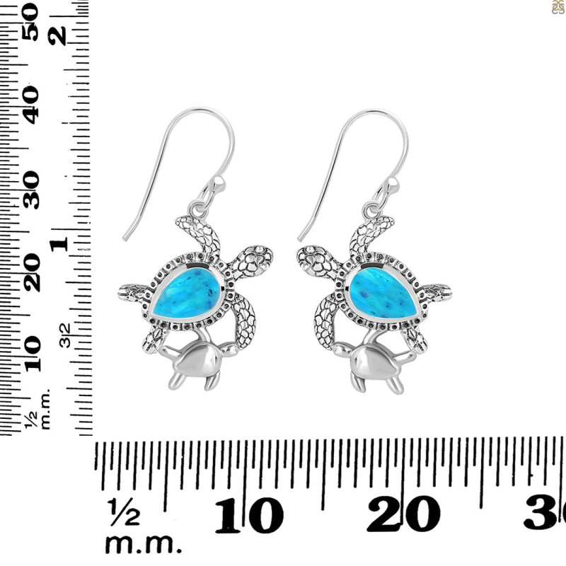 Turquoise Turtle Earring TRQ-RUE-58.