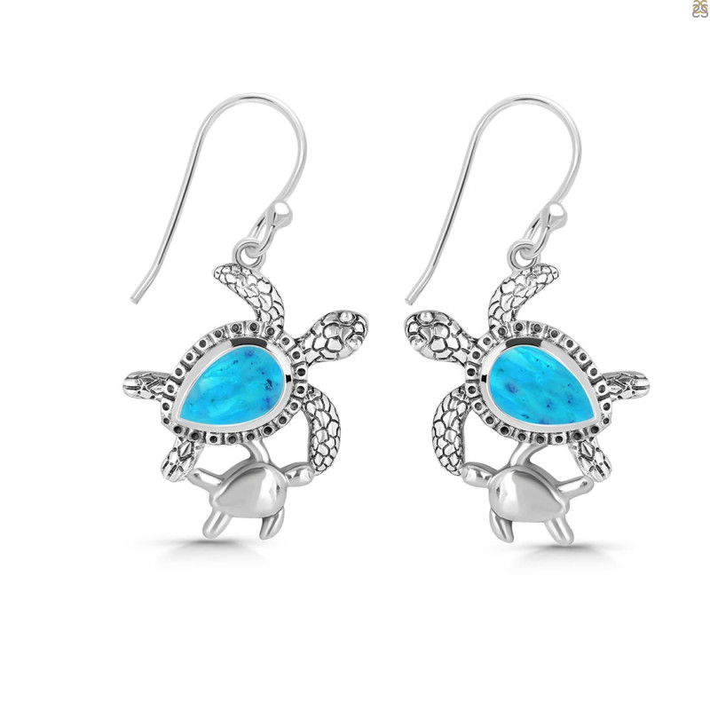 Turquoise Turtle Earring TRQ-RUE-58.
