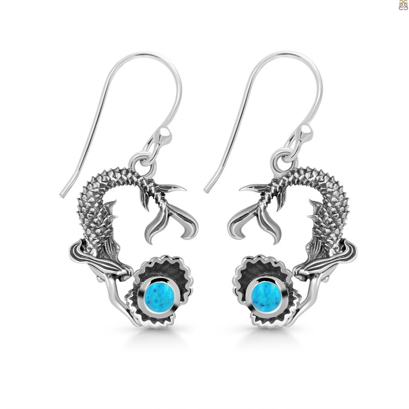 Turquoise Mermaid & Oyster Earring TRQ-RUE-64.