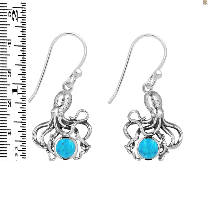 Turquoise Octopus Earring TRQ-RUE-65.