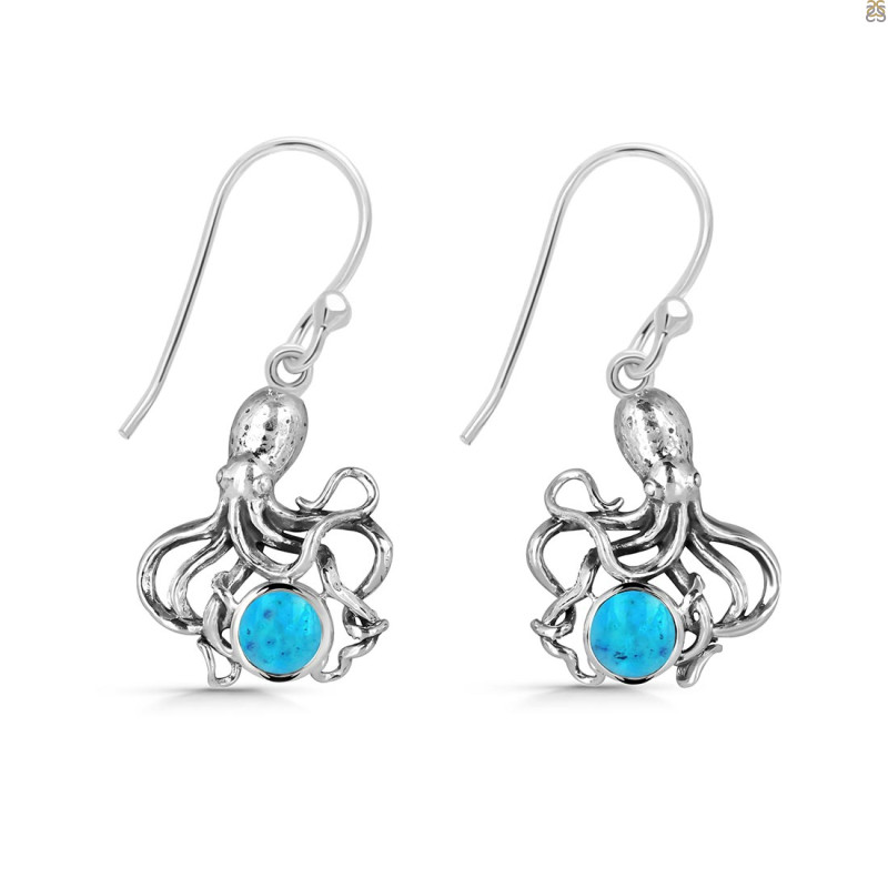 Turquoise Octopus Earring TRQ-RUE-65.