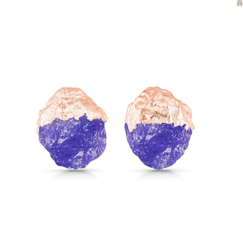 Tanzanite Raw Crystal Stud Earring TZN-RCYE-2