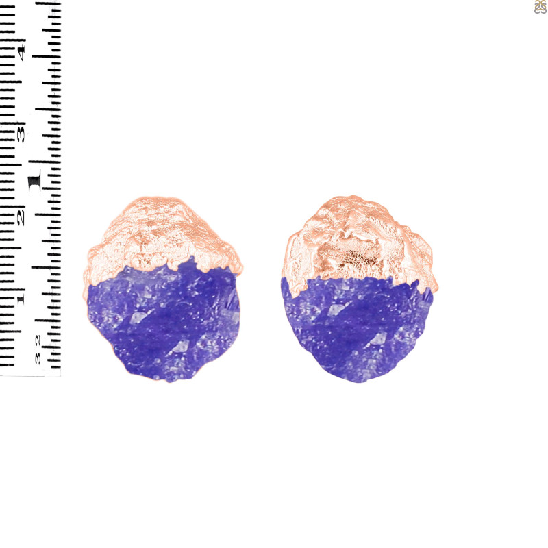 Tanzanite Raw Crystal Stud Earring TZN-RCYE-2