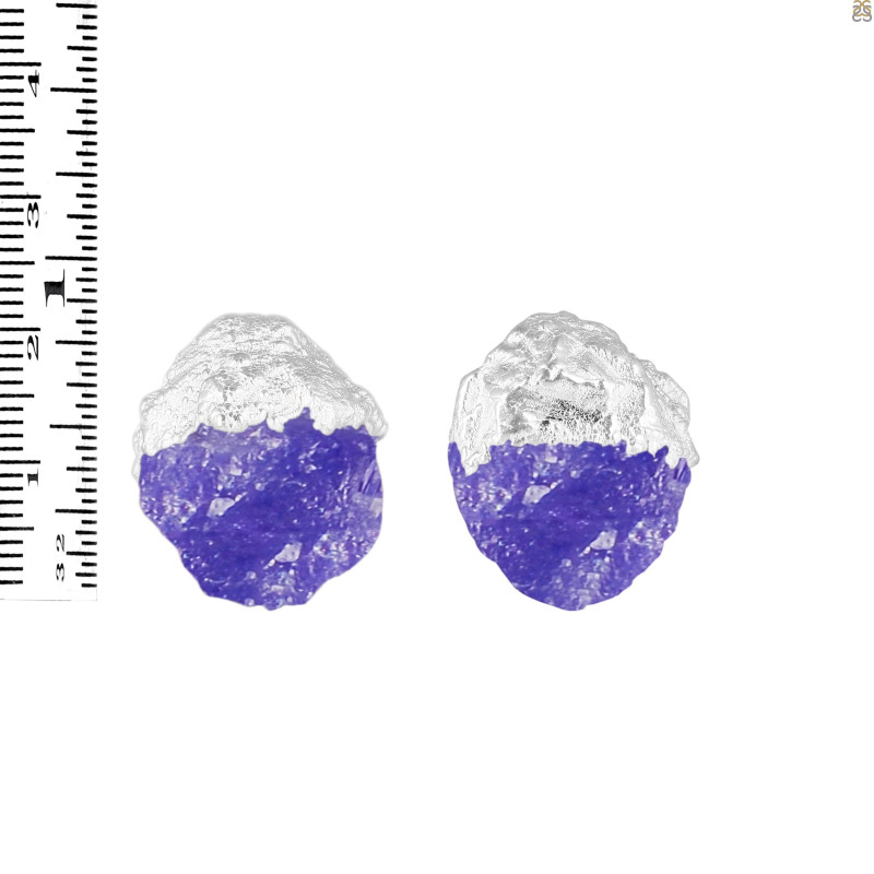 Tanzanite Raw Crystal Stud Earring TZN-RCYE-2