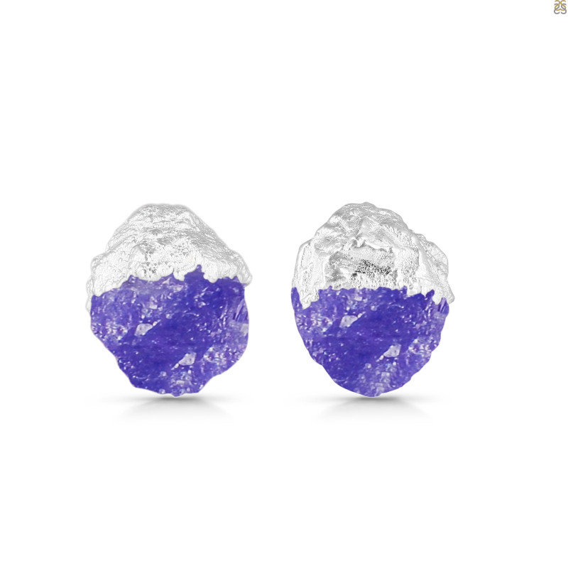 Tanzanite Raw Crystal Stud Earring TZN-RCYE-2