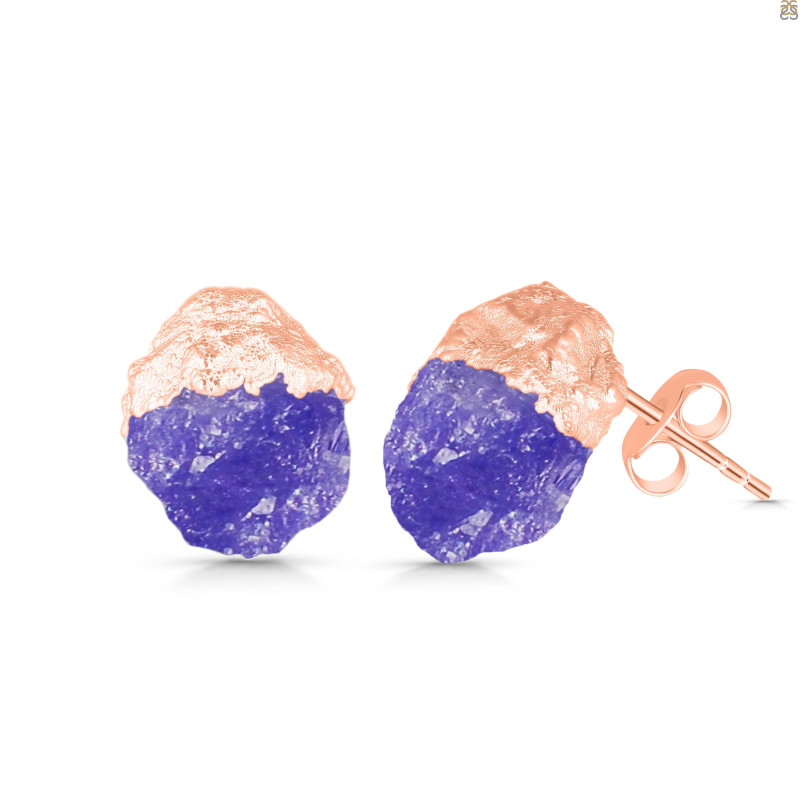 Tanzanite Raw Crystal Stud Earring TZN-RCYE-2