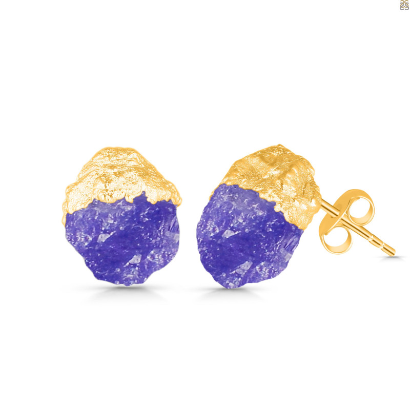 Tanzanite Raw Crystal Stud Earring TZN-RCYE-2