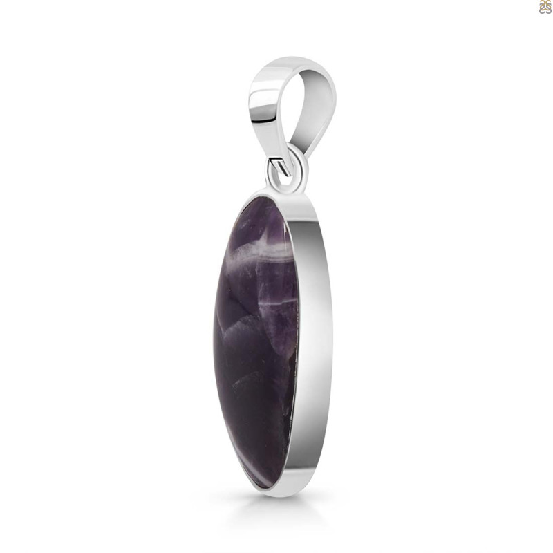 Amethyst Lace Agate Pendant-SP