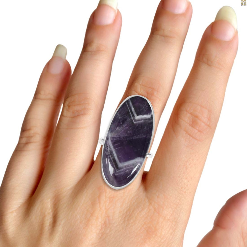 Amethyst Lace Agate Adjustable Ring-ADJ-R