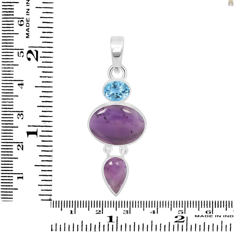 Amethyst/Blue Topaz Pendant-2SP AMT-1-46