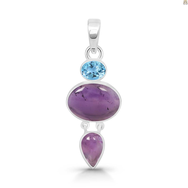 Amethyst/Blue Topaz Pendant-2SP AMT-1-46