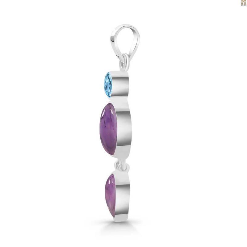 Amethyst/Blue Topaz Pendant-2SP