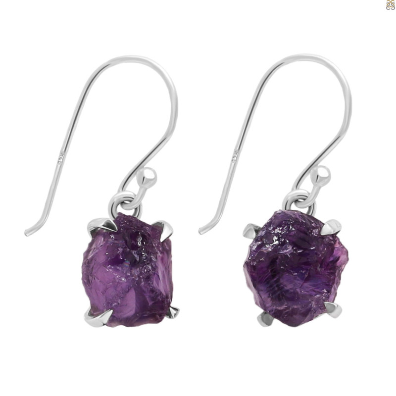 Amethyst Rough Earring-E