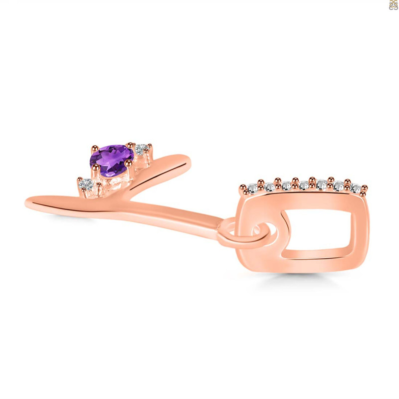 Amethyst & White Topaz Alphabet Y Pendant AMT-RDA-51.