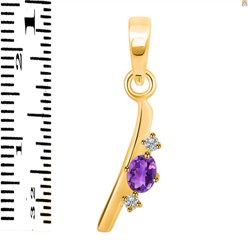 Amethyst & White Topaz Alphabet I Pendant AMT-RDA-9.