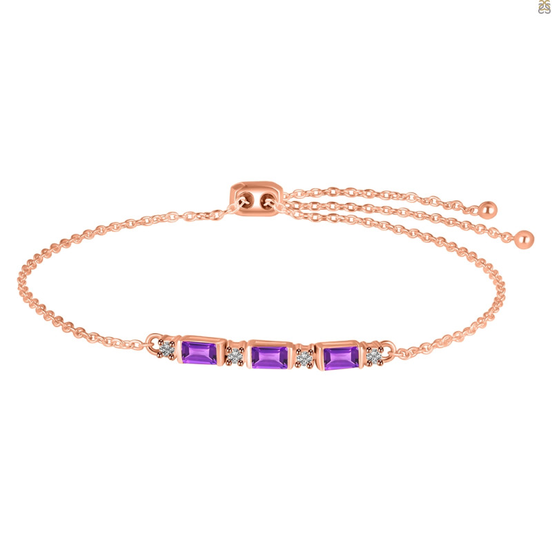 Amethyst & White Topaz Bracelet