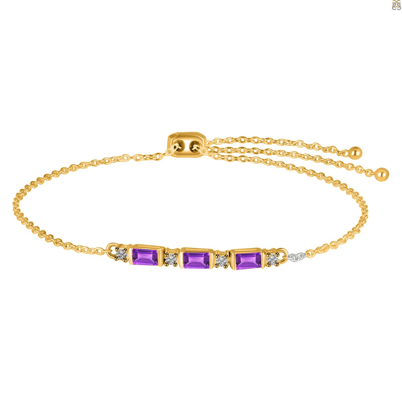 Amethyst & White Topaz Bracelet AMT-RDB-139.