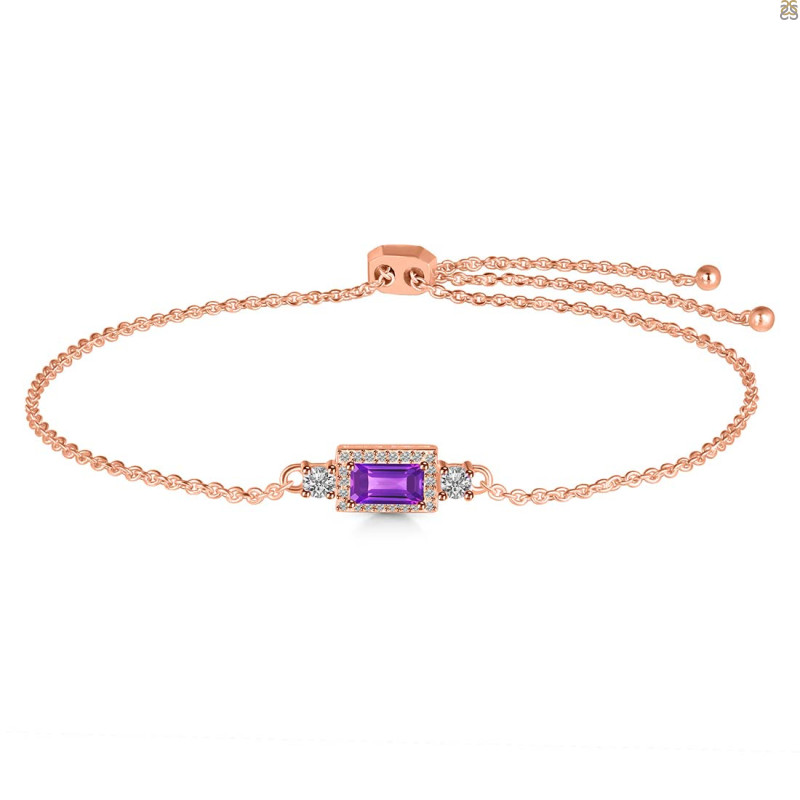 Amethyst & White Topaz Bracelet