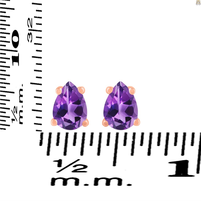 Amethyst Stud Earring AMT-RDE-1174.