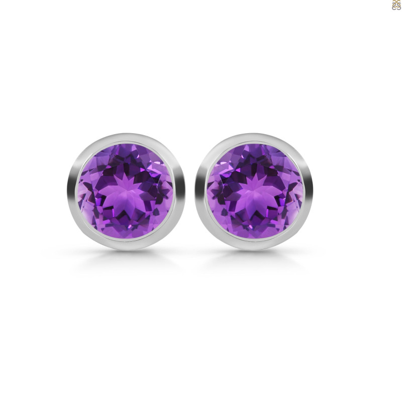 Amethyst Stud Earring AMT-RDE-1433.