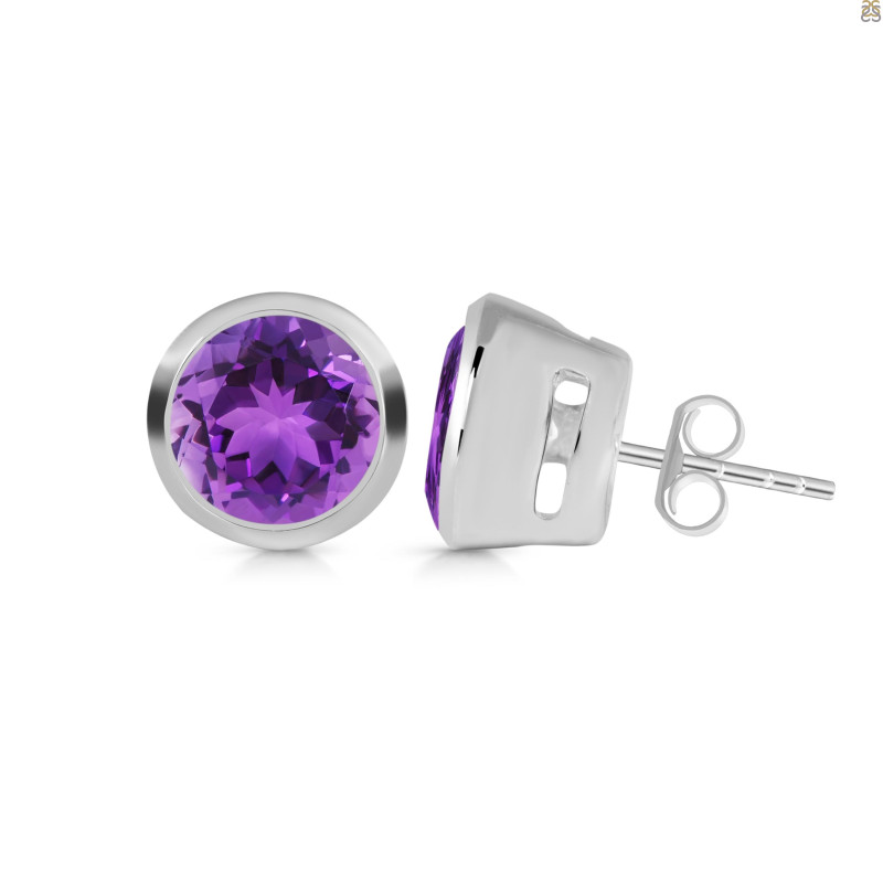 Amethyst Stud Earring
