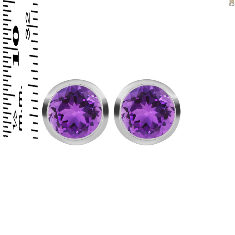 Amethyst Stud Earring AMT-RDE-1243.