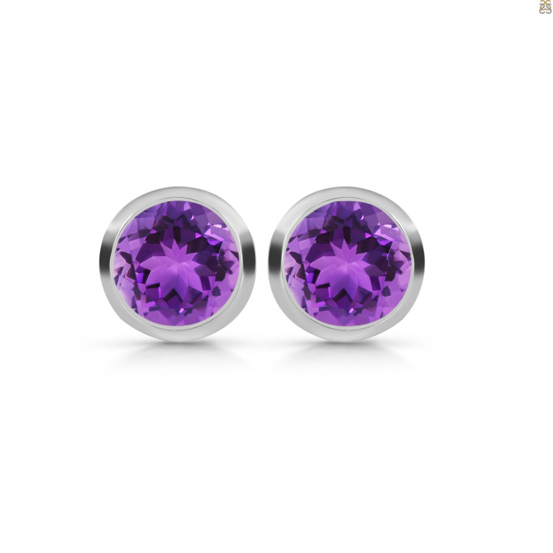 Amethyst Stud Earring AMT-RDE-1243.