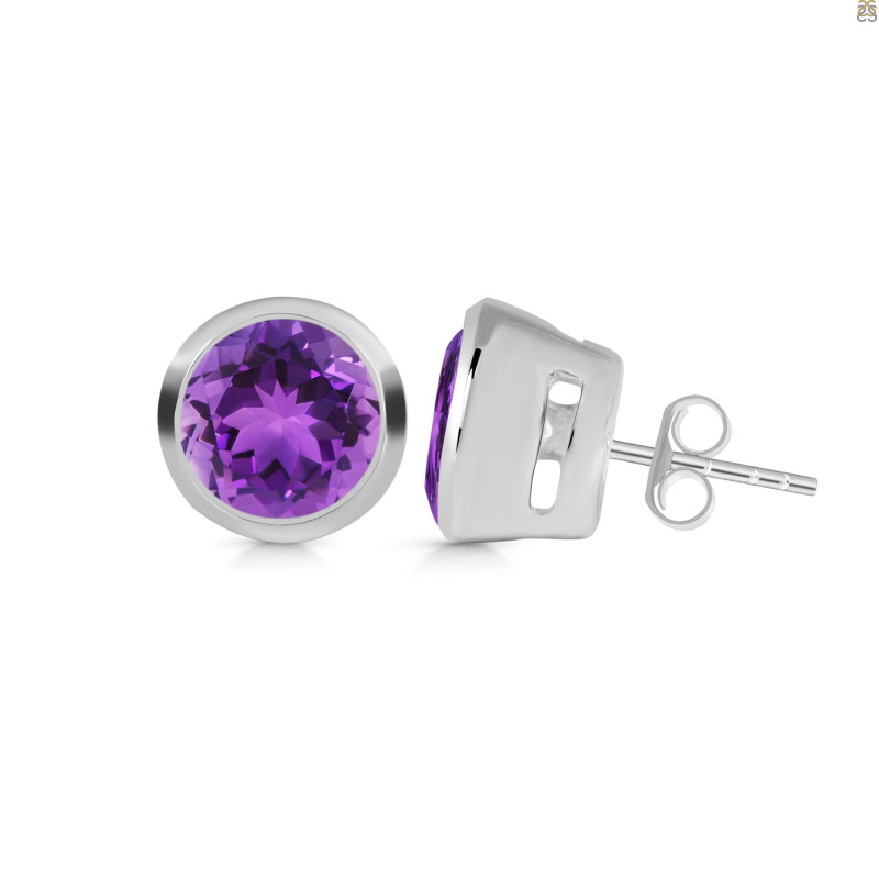 Amethyst Stud Earring