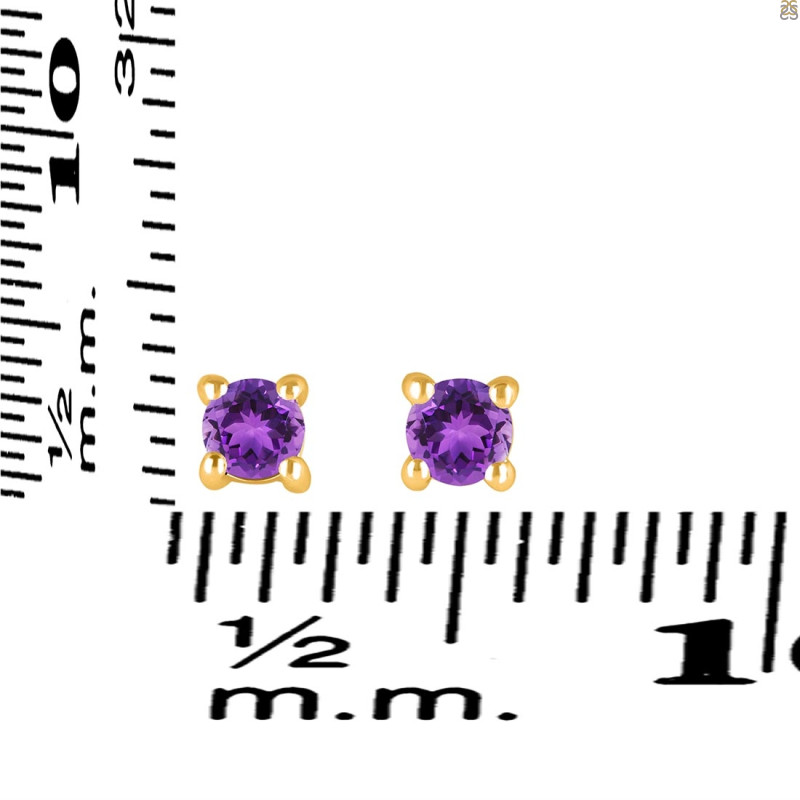 Amethyst Stud Earring AMT-RDE-1296.
