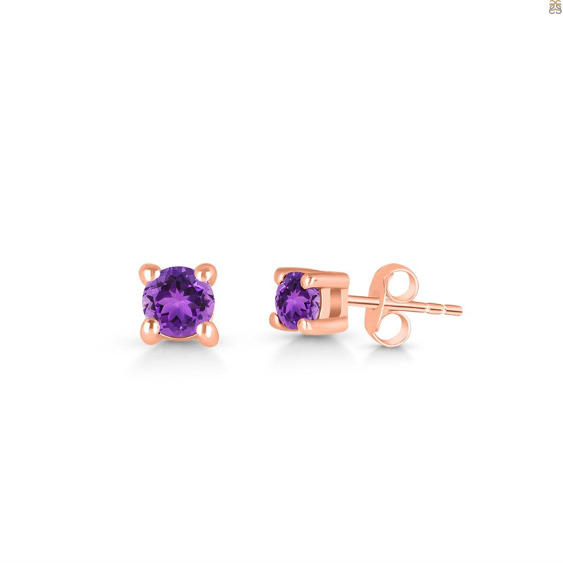 Amethyst Stud Earring AMT-RDE-1296.