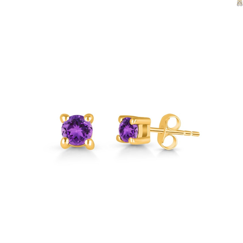 Amethyst Stud Earring AMT-RDE-1296.