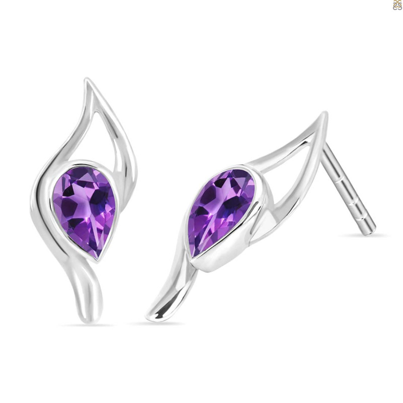 Amethyst Stud Earring