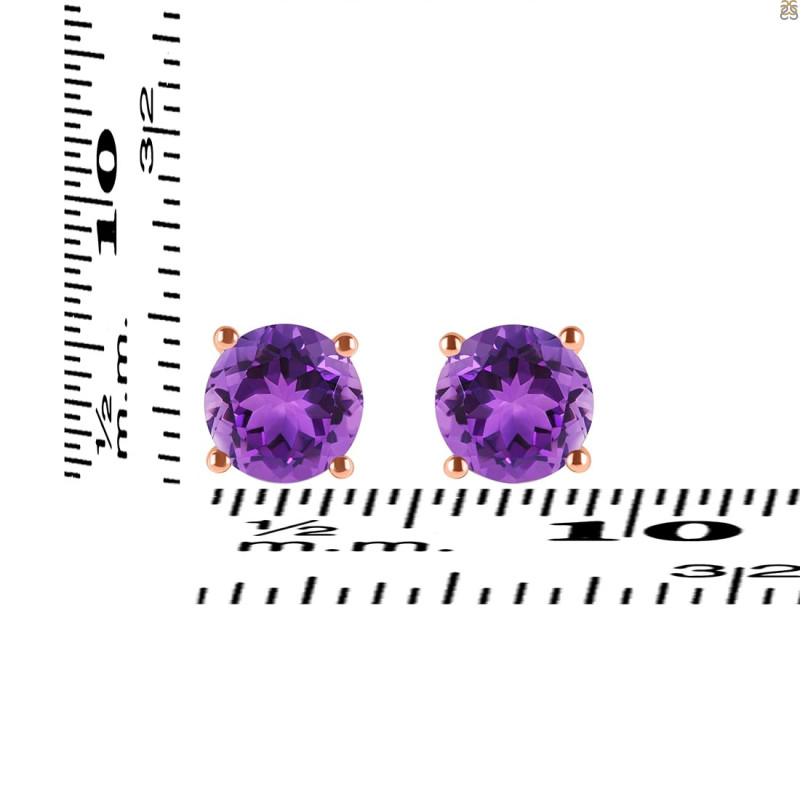 Amethyst Stud Earring AMT-RDE-1349.