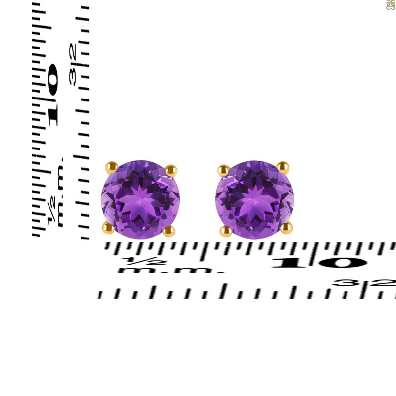 Amethyst Stud Earring AMT-RDE-1349.