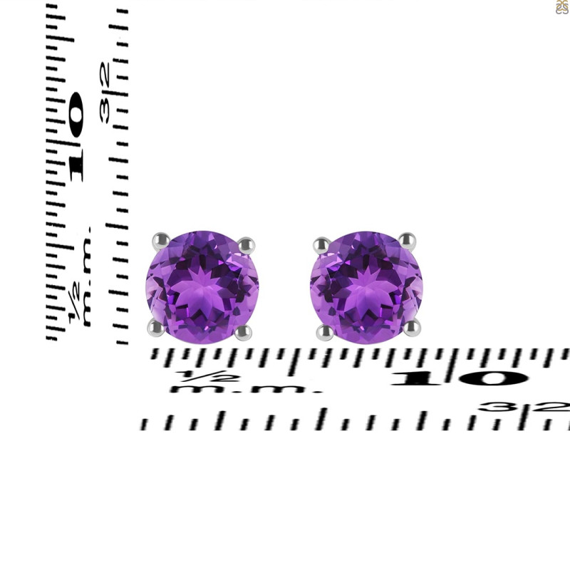 Amethyst Stud Earring AMT-RDE-1349.