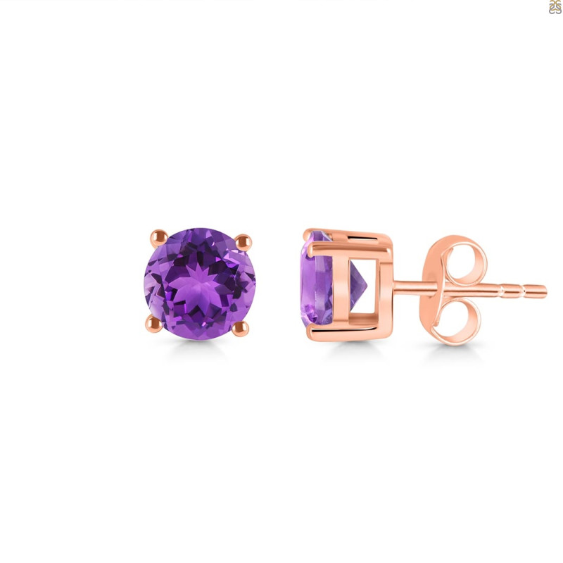 Amethyst Stud Earring AMT-RDE-1349.