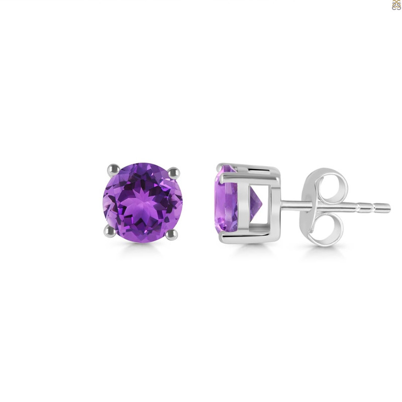 Amethyst Stud Earring