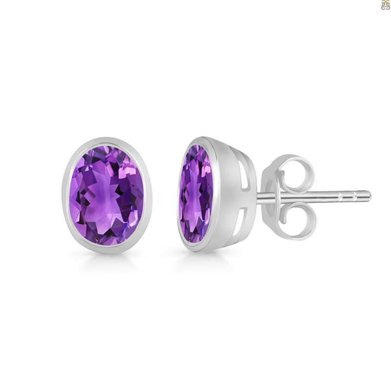 Amethyst Stud Earring