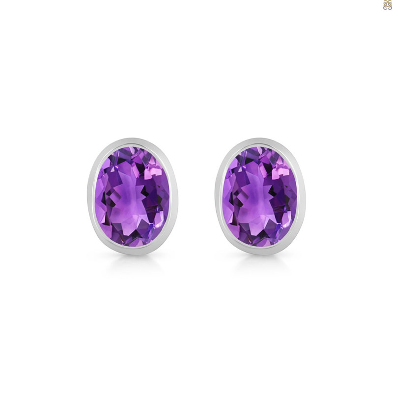 Amethyst Stud Earring AMT-RDE-1374.