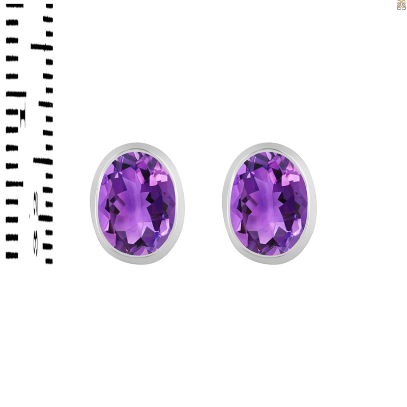 Amethyst Stud Earring AMT-RDE-1374.