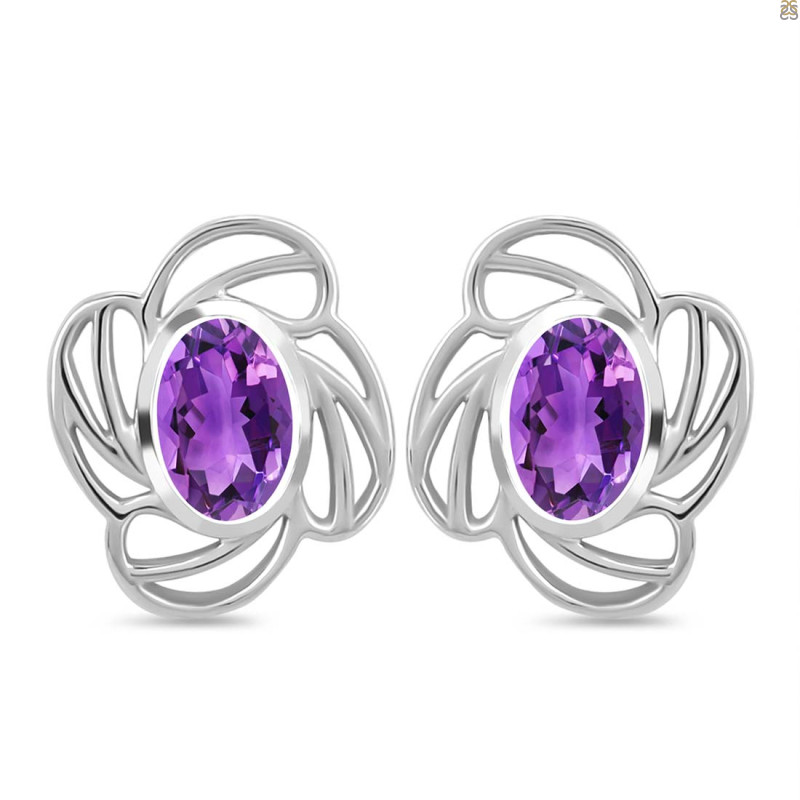 Amethyst Stud Earring AMT-RDE-14.